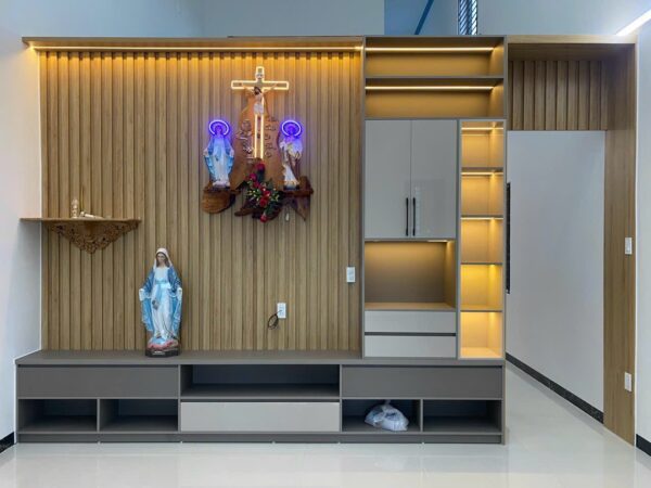 Vách tivi hoàn thiện thực tế